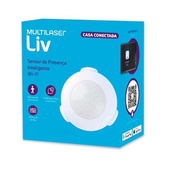 Sensor de Presença Inteligente Wi-Fi - Multilaser Liv - SE230